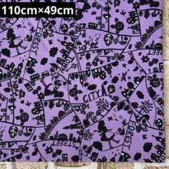オックス生地 アリス パープル 110cm×49cm