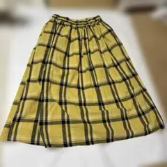 sun valley チェックスカート イエロー ロングスカート