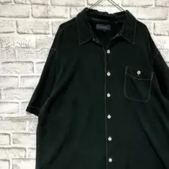 半袖シルクシャツ！アロハ　ブラックXL 17