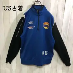 US古着スウェットハーフジップジャージアンブロumblo刺繍サッカーチーム