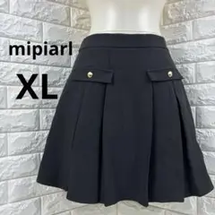 mipiarl インナーパンツ付ゴールドボタンプリーツミニスカート X L