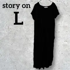 story on 【L】ブラック カットソーワンピース