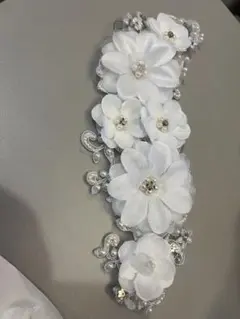 wedding 結婚式　お花髪飾り、ビーズカチューシャ2点セット