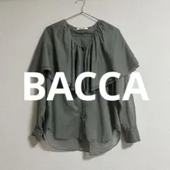 BACCA コットンボイル ラッフルカラーシャツ