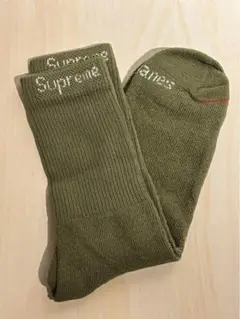 Olive Supreme Hanes Crew Socks 1足分 靴下
