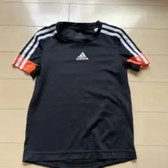 ★adidas 半袖シャツ ブラック/オレンジ 110cm★