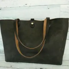 ダークブラウン レザー トートバッグ　本革　ハンドメイド