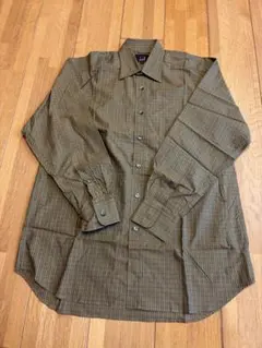 dunhill チェックシャツ 長袖 カーキ Mサイズ