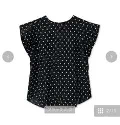 しまむら　ゆみ　ドットブラックブラウス　新品未使用　Mサイズ