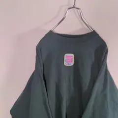 ヘインズ　トレーナー　スウェット　ワンポイント　緑　オーバーサイズ　ゆるだぼ