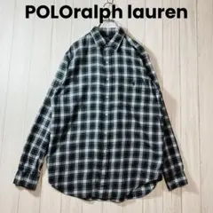 ポロバイラルフローレン ELLIOTT 長袖チェックシャツ L相当 ポケット付