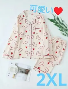 大きいサイズ❤️eハート柄パジャマ 春夏用 2XL 可愛い