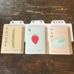 【71枚】知育 フラッシュカード4〜6電化製品果物野菜 家庭保育園絵カード