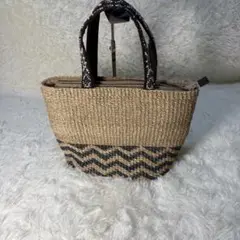 極美品✨ アルファジル　かごバッグ　ビーズ　ハンドバッグ　巾着　茶 極美品✨ アルファジル かごバッグ ビーズ ハンドバッグ 巾着 茶