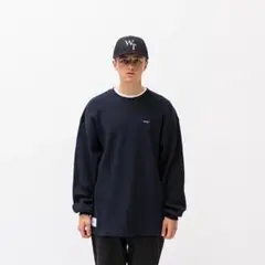 【ネイビー/L】WTAPS 22aw WAFFLE LS LOOSE SIGN