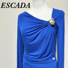 【比較的美品】ESCADA エスカーダ 長袖 ワンピース ドレス ストレッチ