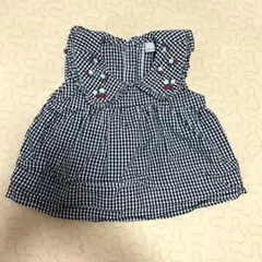 プティマイン ギンガムチェック 半袖ブラウス 90サイズ