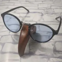 ノーブランド　メンズ　ボストン　薄ブルー　度無　メガネ