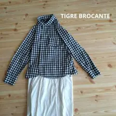 TIGRE BROCANTE インディゴギンガムチェック エスプリ 長袖シャツ