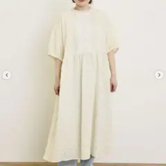 サマンサモスモス　前立てレース切替ワンピース　キナリ