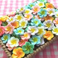 【211】105個 デコパーツ プルメリア ハイビスカス まとめ売り