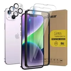 iPhone14 ガラスフィルム2枚　カメラレンズフィルム2枚