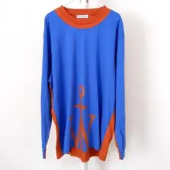 JW ANDERSON バイカラー ロゴトレーナー オレンジ ブルー 水色