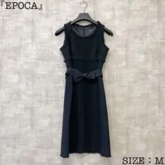 エレガンス【EPOCA】ラメツイード ノースリーブワンピ 黒 SIZE38