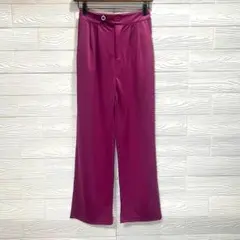 Dewlily（XL）カジュアルパンツ　タック　ウエストゴム　ポケット　パープル