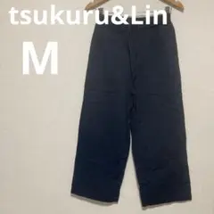 tsukuru&Lin ツクル&リン ネイビー ワイドパンツ M ドロスト