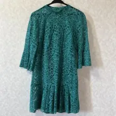 ZARA WOMAN ターコイズ レースワンピース M
