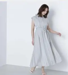 NBB　シャドーストライプフレアワンピース　PSサイズ