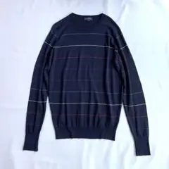 JOHN SMEDLEYジョンスメドレー クルーネックニット メンズS ネイビー