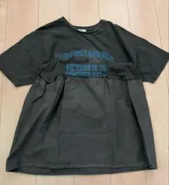 Tシャツ　チュニック　シャーリングロゴTシャツ