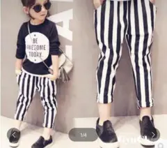 ボーダーパンツ レギンス ボトムス 女の子男の子