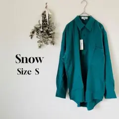 【新品未使用】 レディース ( S ) シルク シャツ / 長袖 グリーン