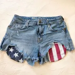 デニムショートパンツ アメリカ国旗 Mossimo アメリカンフラッグ