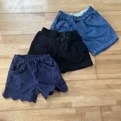 女の子　半ズボン3枚セット110