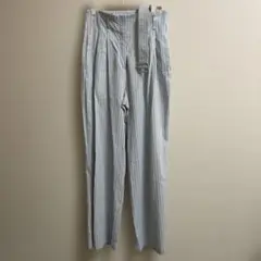 セオリーリュクス　パンツ　ストライプ　春夏　ベルト付き　36 水色　ブルー