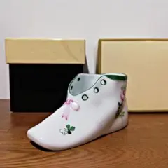 ▼未使用品 HEREND ヘレンド ウィーンの薔薇 置物 ベビーシューズ