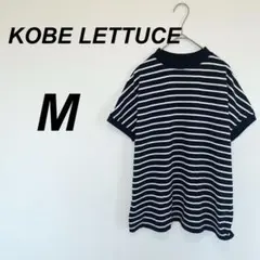 ⭐️神戸レタス⭐️ラウンドネック　半袖トップス　ボーダー　ネイビー　M シンプル