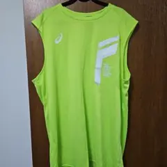 アシックス ノースリーブタンクトップ 2XL 蛍光グリーン