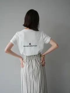 Lumier ロゴ刺繍Tシャツ/ホワイト ロゴ　刺繍　Tシャツ　リュミエ