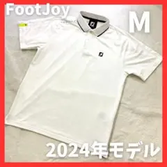 2024年モデル【フットジョイ】ジャカード吸汗速乾 メッシュ半袖ポロシャツ M