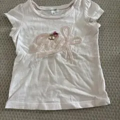 ジルスチュアート　キッズ　ピンク　半袖　リボン刺繍付き　Tシャツ 100cm