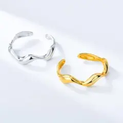ウェーブリング シルバー S925 シンプル 指輪 フリーサイズ