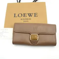 ✨極美品・カード付き✨ LOEWE 長財布 アナグラム パイソン柄 ベルト