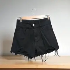 『美品』ブラックフリンジショートパンツ