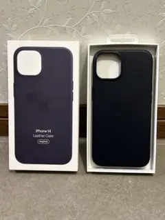 【美品】iPhone 14 純正レザーケース インク