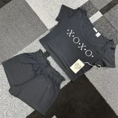 【新品】キスキス　XOXO　セットアップ　パジャマ　黒　ブラック　セクシー